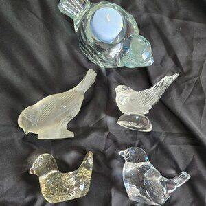 Collection of Vintage Glass Bird Figurines (Five)